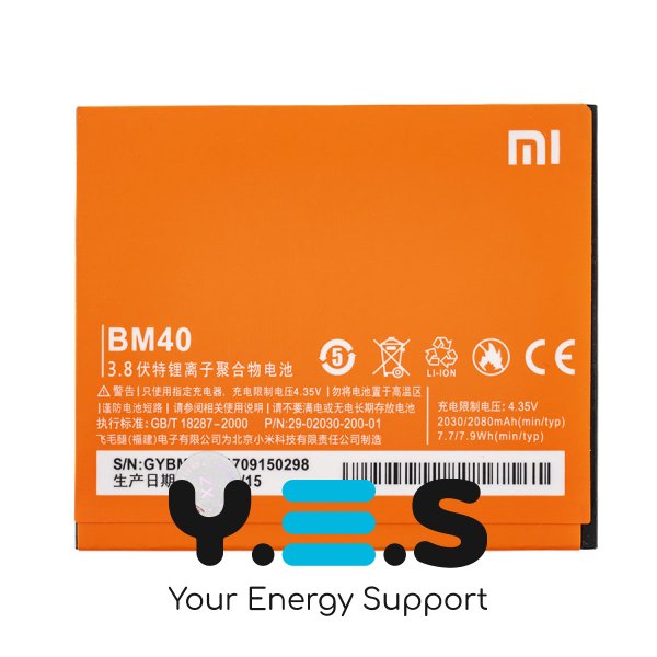 Акумулятор BM40 для смартфона Xiaomi Mi 2A — 3.8V, 2030mAh (7.9Wh), China Original