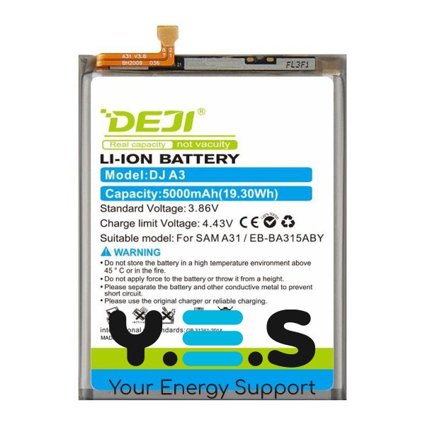Акумуляторна батарея DEJI EB-BA315ABY для Samsung Galaxy A31 SM-A310F — 5000 mAh