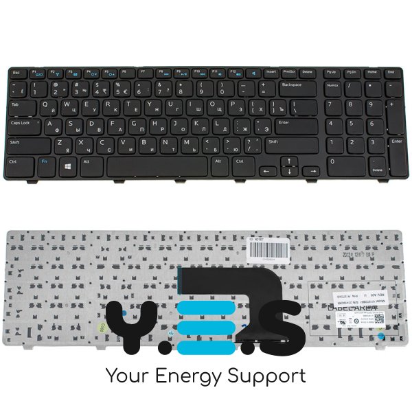 Клавіатура для ноутбука Dell Inspiron 3721, 5721 — RUS розкладка, чорна