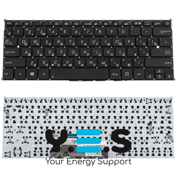 Клавіатура для ноутбука ASUS TX201 series, розкладка RU, чорна, без рамки (без фрейма)
