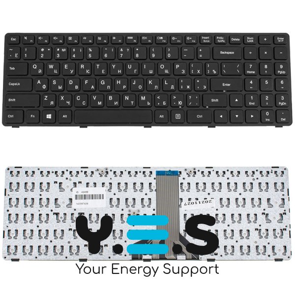 Клавіатура для ноутбука Lenovo IdeaPad 100-15IBD — чорна, розкладка RU