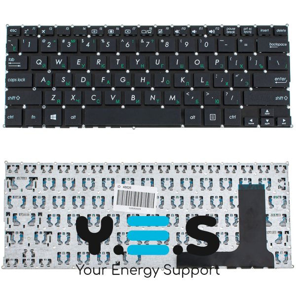Клавіатура для ноутбука ASUS серії E202SA — чорна, розкладка RU, без рамки