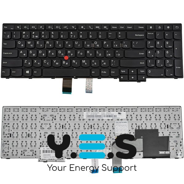 Клавіатура для ноутбука Lenovo ThinkPad E550, E555 — чорна, з RU-розкладкою