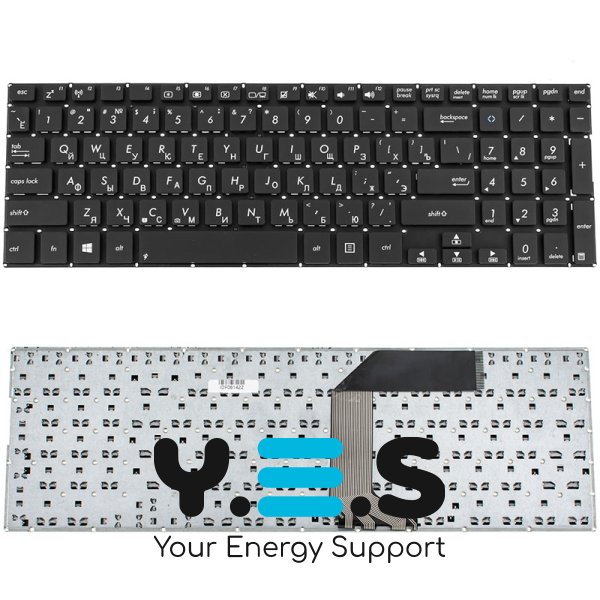 Клавіатура для ноутбука ASUS K551 / S551 / V551 — розкладка RU, чорна, без рамки