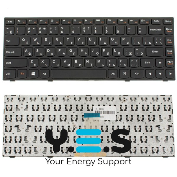 Клавіатура для ноутбука Lenovo G40-30 / G40-45 / G40-70 / Z40-70 / Z40-75 / Flex 2-14, RUS-розкладка, чорна, з чорною рамкою