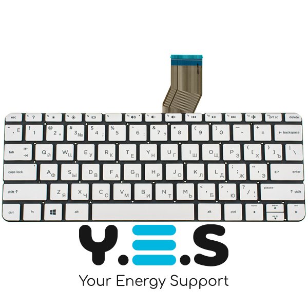 Клавіатура для ноутбука HP Pavilion 11-d, біла, RU-розкладка, без рамки