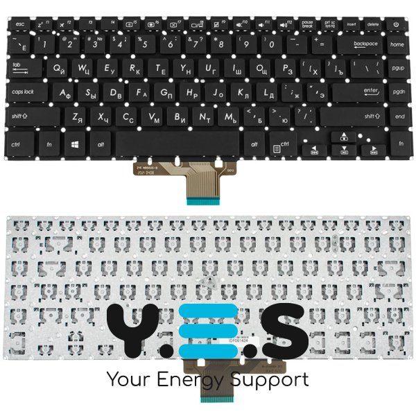 Клавіатура для ноутбука ASUS серії X510, розкладка RU, чорна, без рамки