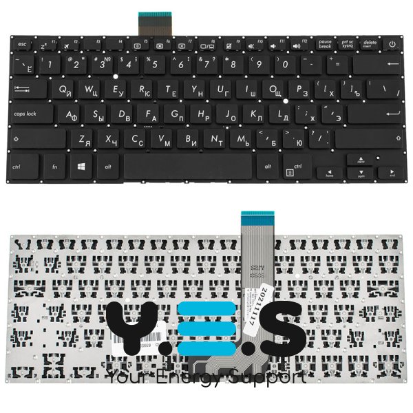 Клавіатура для ноутбука ASUS X405 series, RU-розкладка, чорна, без рамки (фрейма) — Original