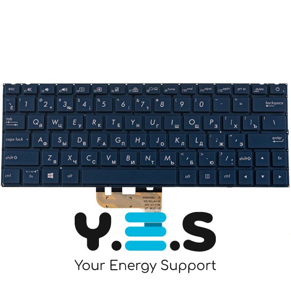 Клавіатура для ноутбука ASUS UX333 series — розкладка RU, синя, без рамки, з підсвіткою клавіш