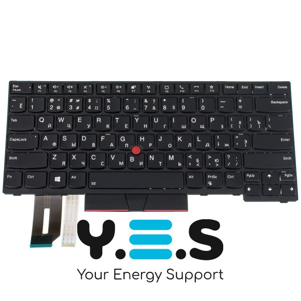 Клавіатура для ноутбука Lenovo ThinkPad E480 та L380 — чорна, RU-розкладка