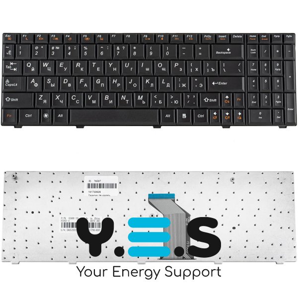 Клавіатура для ноутбука Lenovo G560 та G565 — чорна, RU-розкладка
