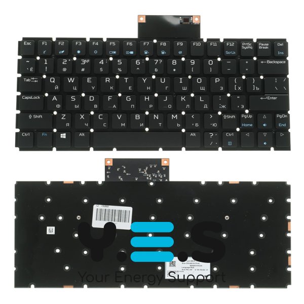 Клавіатура для ноутбука Acer Predator PT917-71, RU-розкладка, чорна, без рамки (без фрейма)