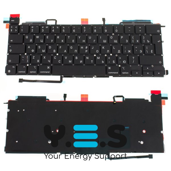Клавіатура для ноутбука Apple MacBook Pro A2289 (2020–2021), чорна, розкладка RU, підсвітка клавіш, BIG Enter, Original
