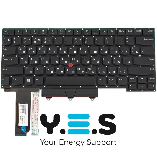 Клавіатура для ноутбука Lenovo ThinkPad E14 2Gen (2020), RU-розкладка, чорна, без фрейма
