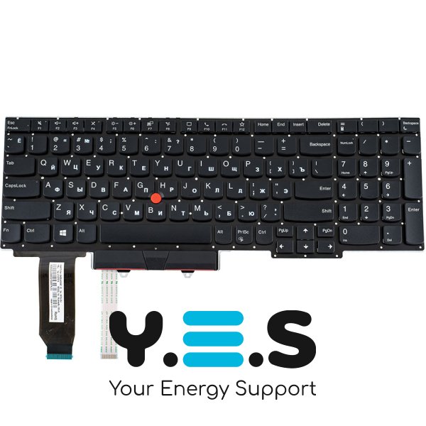 Клавіатура для ноутбука Lenovo ThinkPad E15 2Gen (2020), чорна, розкладка RU, без рамки
