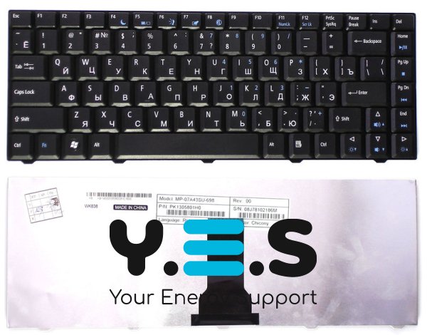 Клавіатура для ноутбука Acer eMachines D520 та D720, чорна, RU-розкладка