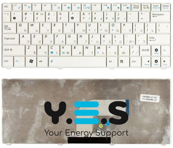 Біла клавіатура для ноутбука Asus N10 / N10A / N10C / N10E / N10J / N10JC, розкладка RU