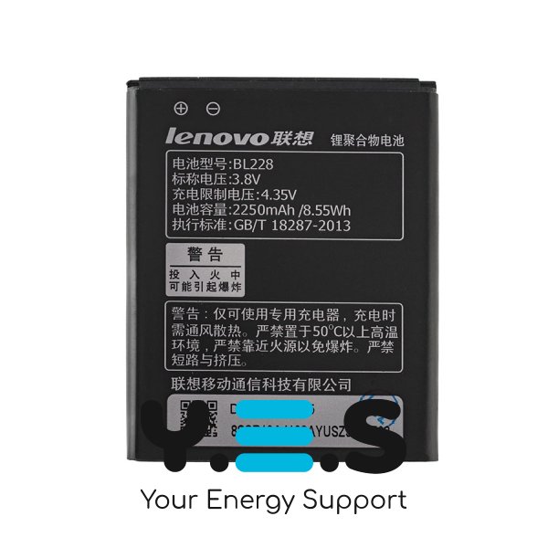 Акумулятор BL228 для смартфона Lenovo A360T — 3.7V, 2250mAh (8.55Wh)