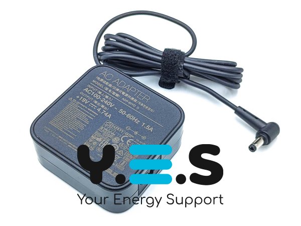 Блок живлення (адаптер) для ноутбуків ASUS 19V 4.74A 90W, штекер 5.5×2.5, квадратний, моделі ADP-90YD / EXA1202YH, без кабелю, Original