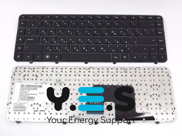 Клавіатура для ноутбука HP Pavilion DV6-3000, DV6-3100, DV6-3200 — RU Black з рамкою (NSK-HR0UQ 0R, 9Z.N4)
