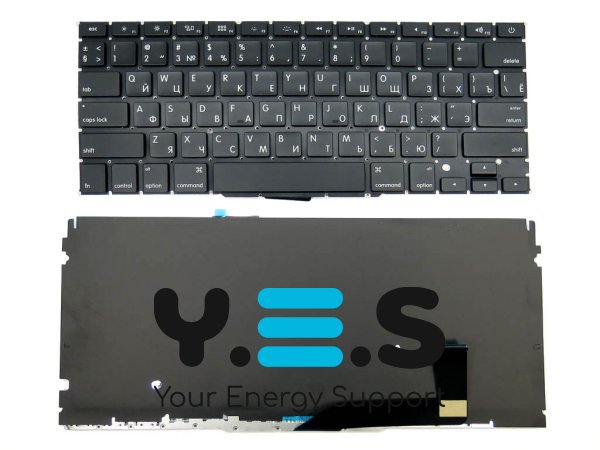 Клавіатура з підсвіткою для Apple MacBook Pro A1398 (MC975, MC976, 2012), RU-розкладка, малий Enter