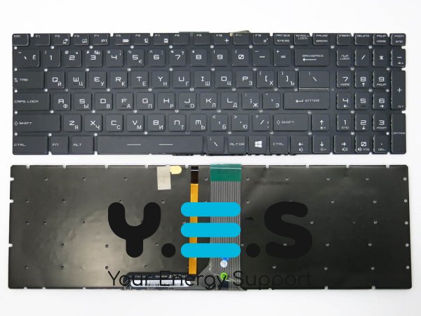 Клавіатура для ноутбуків MSI GT62/GT72/GE62/GE72/GS60/GS70/GL60/GL62/GL63/GL72/GP62/GP63/GP65/GP72/GP73/GP75/CX62 — чорна, RU-розкладка, RGB підсвічування, Original