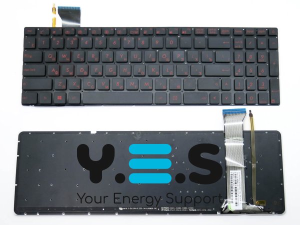 Клавіатура з підсвіткою для ASUS GL552, GL552V, GL552J, GL552JX, GL552VL, GL552VW, GL552VX — RU Black, без рамки, Original