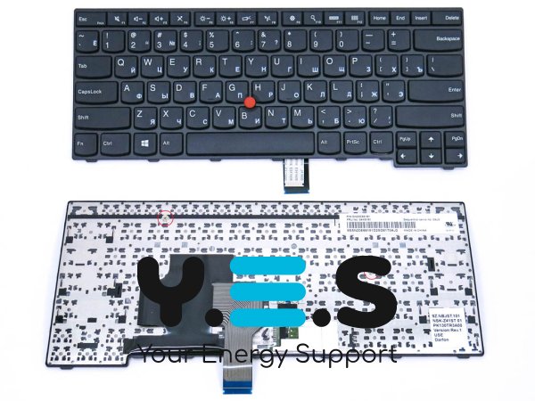 Клавіатура для ноутбука Lenovo ThinkPad E450 / E455 / E450c / E460 / E465, чорна, RU-розкладка (04X6191, 04X6151, 04X6111)