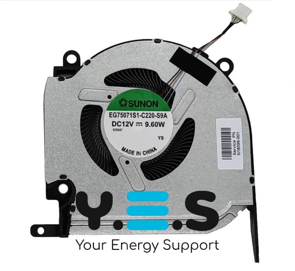 Вентилятор CPU 12V для ноутбука HP OMEN 16-K/16-N (TPN-Q280/Q281)