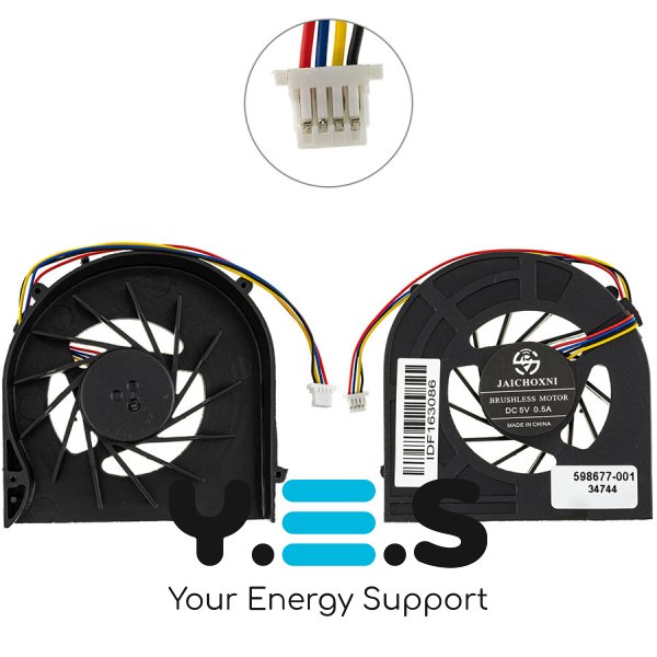 Кулер (вентилятор) 4PIN для ноутбука HP ProBook 4520S/4525S/4720S KSB0505HB 598677-001/613291-001