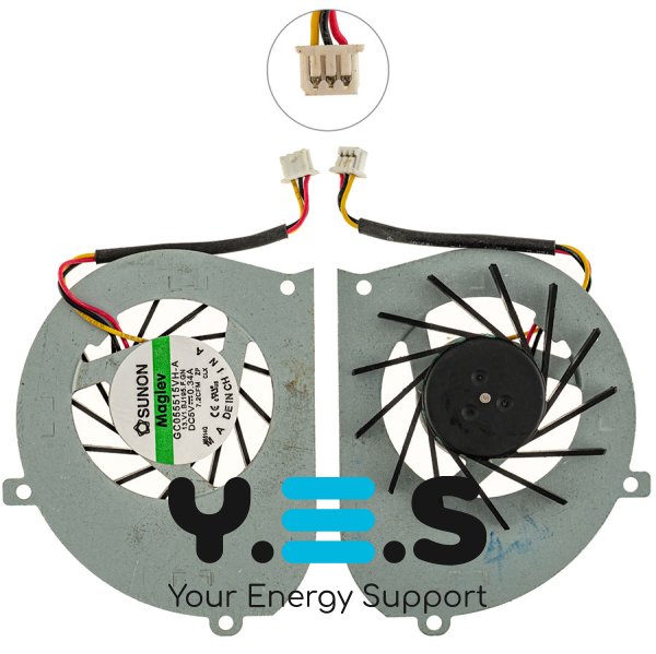 Кулер 3pin для ноутбуків Toshiba Satellite T130 V2/T131-T135, Acer Ferrari One 200 (GC053507VH-A)