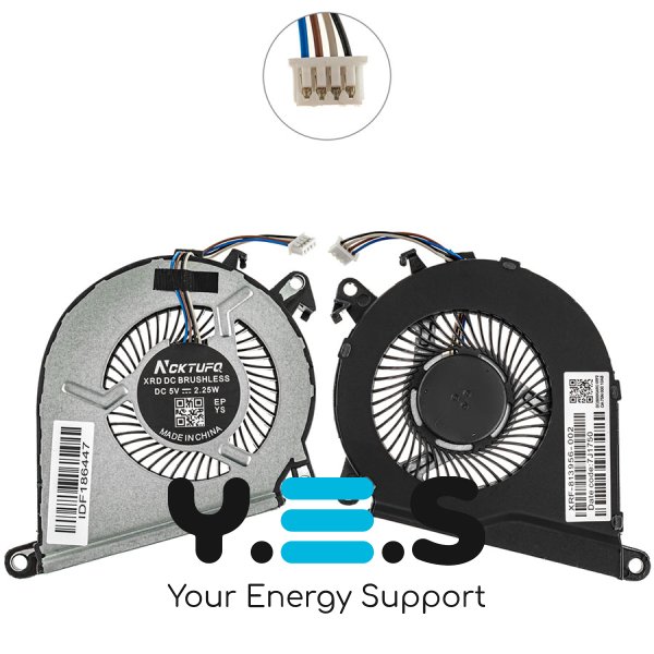 Вентилятор (кулер) 4pin 858970-001 для HP Pavilion 15-BC000/BC200, Omen 15-AX000/AX200
