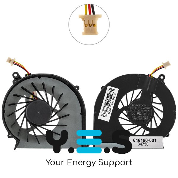 Кулер для HP Compaq CQ43/CQ57 430/431/435/436 630/635/636, DC 5V 0.4A, 3pin Original