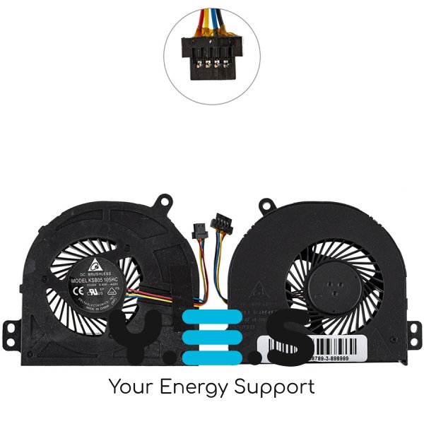 Кулер 4-pin для Dell Inspiron 3162, DC 5V 0.45A, KSB05105HC-AG53 Original