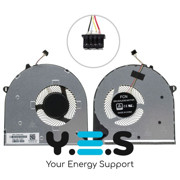 Вентилятор (кулер) для ноутбука HP 15-DW/15-DU/15S-DU, 4pin, L52034-001 Original