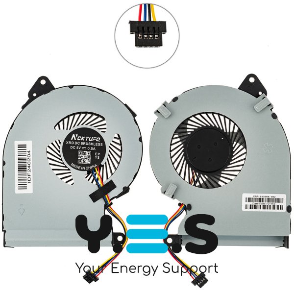 Уцінка: кулер (вентилятор) ASUS X540NA/X540NV/X540UA/X540UB, DC 5V 0.5A, 4pin (вухо зламано)