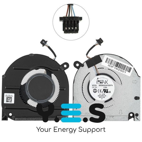 Вентилятори (лівий+правий) для Dell Inspiron 15 Plus 7510, 4-pin, 0GJN2R/0CNNWF Original