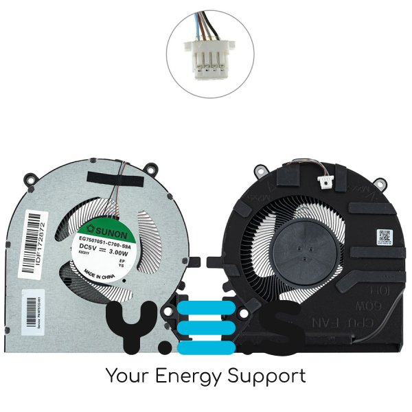 Кулер (CPU Fan) для ноутбука HP Victus 16‑E, 60W, сумісн. 16‑e0xxx/16‑e1xxx Original