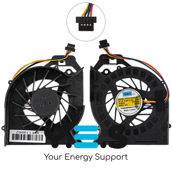 Кулер (вентилятор) для HP Pavilion DV6-6000/6100/6200 DV7-6000/6100 DV6-6B/6C 640425-001