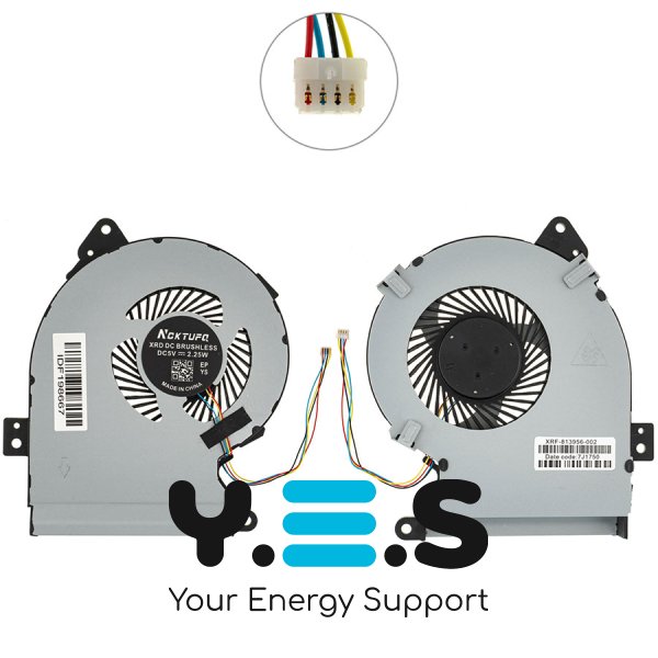 Вентилятор (кулер) 4pin для ноутбука ASUS VivoBook Max X541NA/X541NC, 13NB0CG0T11011