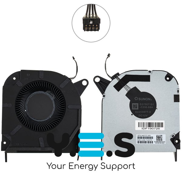 Вентилятор для ноутбука HP Omen 9 Slim 16-U (CPU), 12V Original