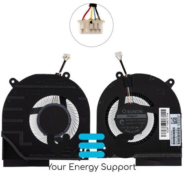 Вентилятор для ноутбука HP OMEN 16-WD, 16-wd0002TX, 16-xd0002AX CPU 12V Original