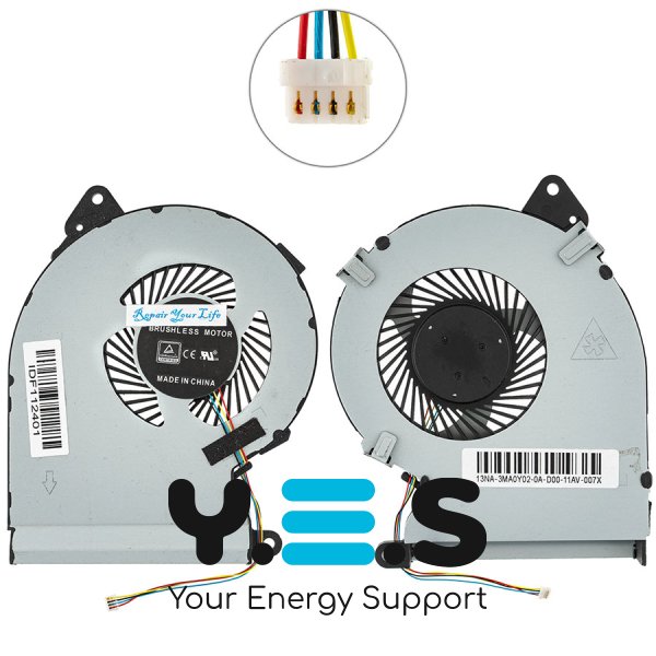 Уцінка: кулер ASUS VivoBook Max X541NA/X541NC, 5V 0.5A, 4pin (13NB0CG0T11011) Original