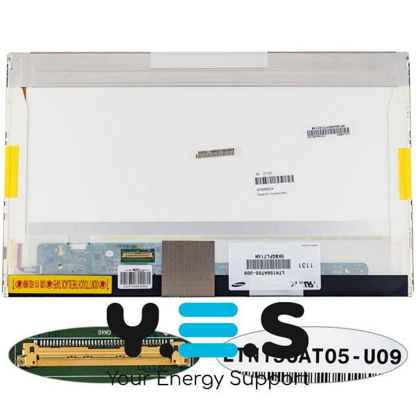 Матриця 15.6" LTN156AT05 1366×768 40pin LED глянцева, роз’єм зліва внизу (renew)