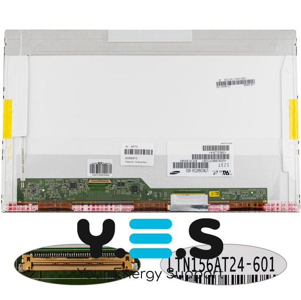 Матриця 15.6" LTN156AT24 1366×768 40pin LED глянцева, роз’єм зліва знизу (renew)