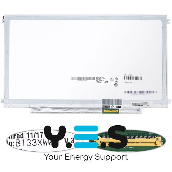 Матриця 13.3" B133XW03 V.2 1366×768 40pin LED Slim глянцева, роз’єм справа знизу (renew)