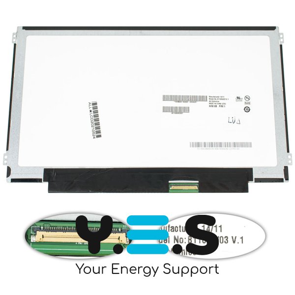 Матриця 11.6" B116XW03 V.1 1366×768 40pin LED Slim матова, роз’єм справа знизу (renew)