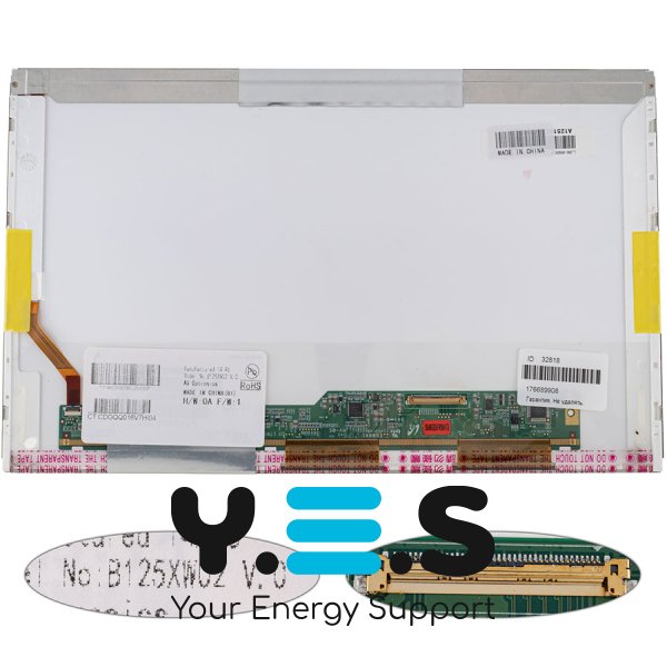 Матриця 12.5" B125XW02 V.0 1366×768 40pin LED матова, роз’єм справа внизу для ноутбука