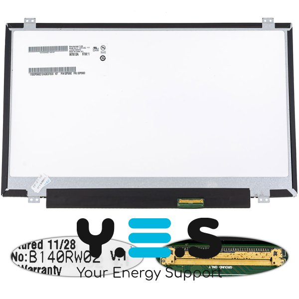 Матриця 14.0" B140RW02 V.1 1600×900 40pin LED Slim матова, розʼєм справа внизу (renew)