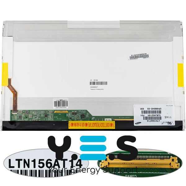 Матриця 15.6" LTN156AT14 1366×768 LED 40pin глянцева, роз’єм зліва знизу (renew)